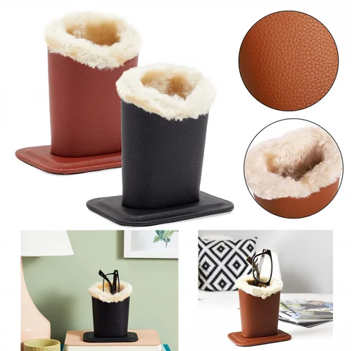 1/2 Pack Eyeglass Holder PU Leather Glasses Display Stand Plush Lined Holder